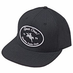 Barstow Curved Bill Trucker Cap - Black Fabric with Patch