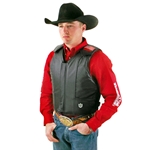 Lambert Master Pro Bull Riding Vest - Black Leather