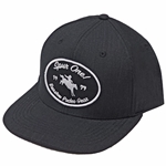 Barstow Curved Bill Trucker Cap - Black Fabric with Patch