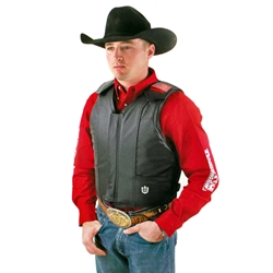 Lambert Master Pro Bull Riding Vest - Black Leather