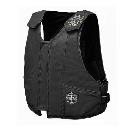 Lambert Master Pro Bull Riding Vest - Black Leather